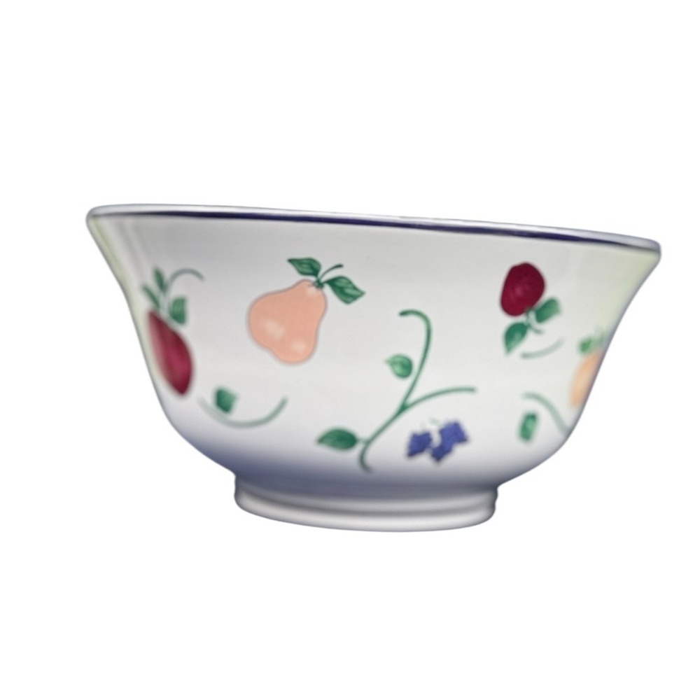 Princess House Orchard Medley Fruit Pattern Large 10 Inch Serving Bowl White